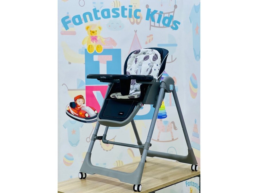 كرسي طعام《DM133 بورباي 》5 مستويات ارتفاع + قابل للطي + يمكن تحويله لهزاز + طعام مكونة من جزأين قابلة للفك - الصورة 2