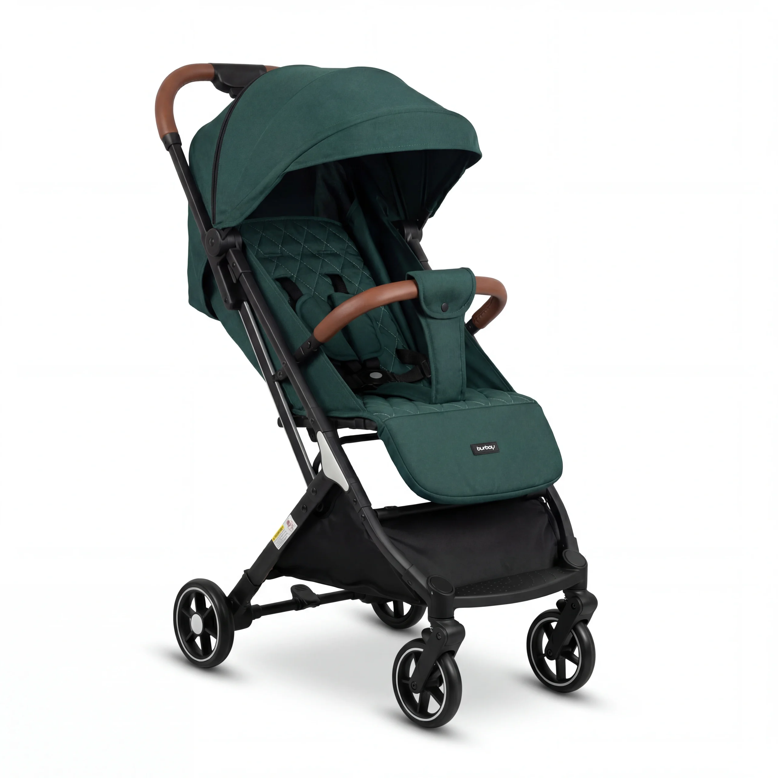 استرولر Burbay《بورباي 618 》حزام امان خماسي + سلة تخزين كبيره + عجلات أمامية 360 + فرامل خلفيه + شمسيه قابله للتمدد - تأتي بوزن 6.9 كيلو - الصورة 2