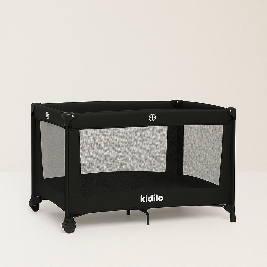 سرير اطفال Kidilo《 كيديلو  MP601 》جوده ومتانه عاليه + قابل للطي بسهوله + دور واحد فقط