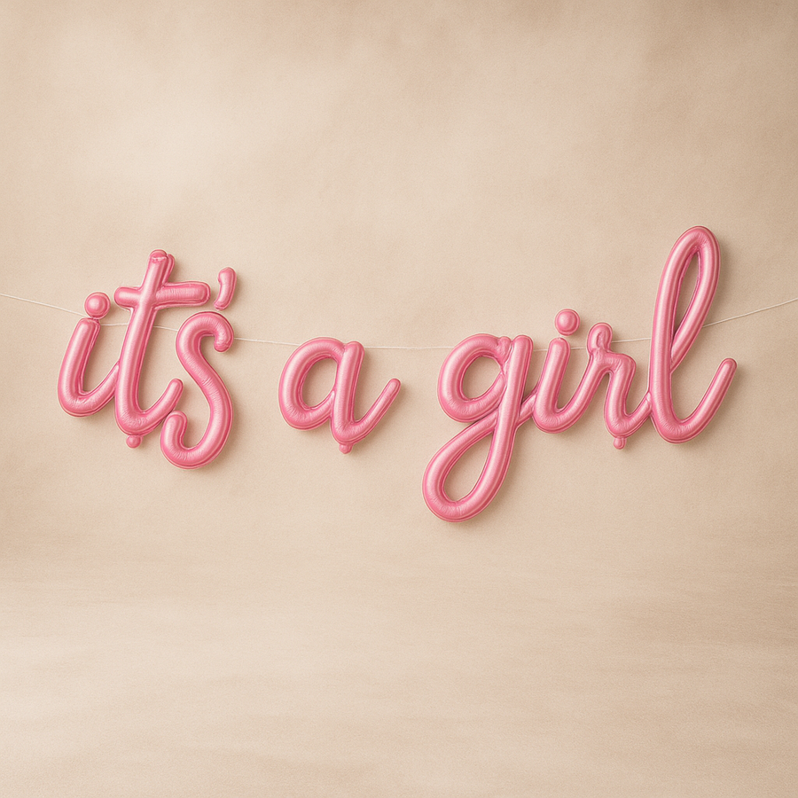 لافتة بالونات It's a Girl عيد ميلاد، لوازم ديكور الحفلات